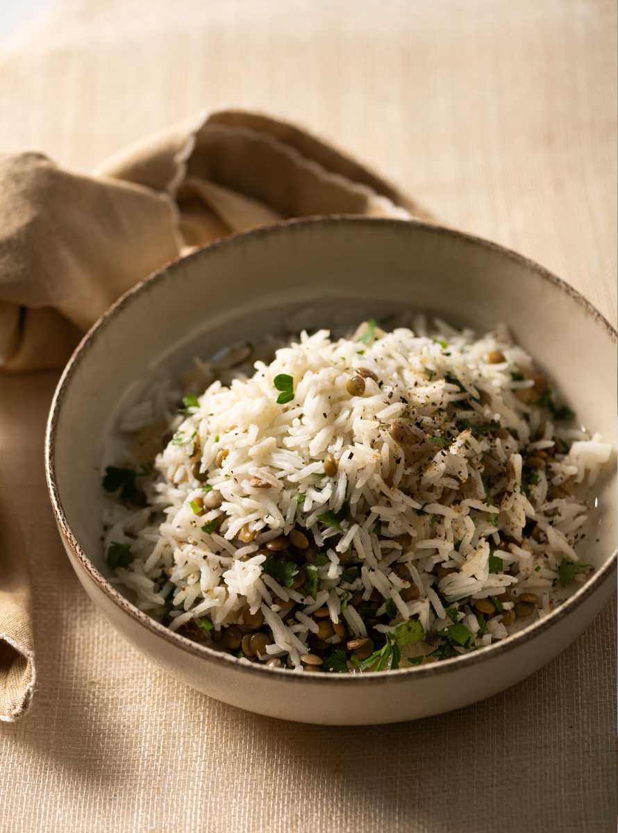 arroz basmati con lentejas
